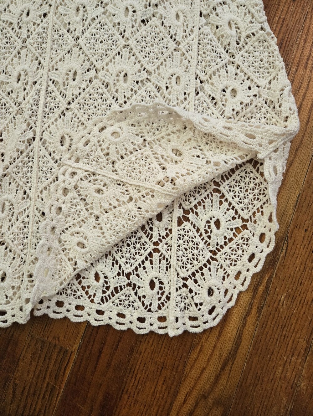 Adiva Crochet Sleeveless Blouse Size XL Cream Festival Boho Feminine Tank Top - Picture 8 of 12